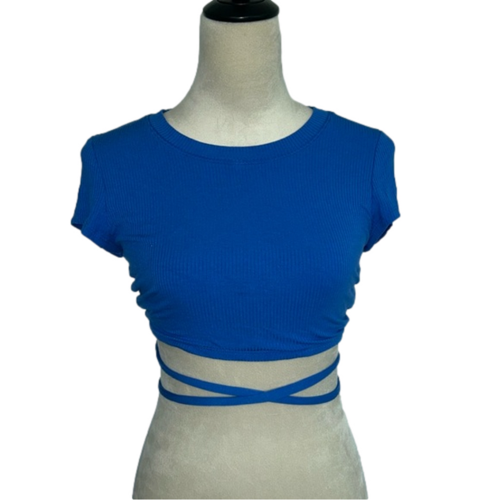 Offline by Aerie: Open Back, Tie, Royal Blue Crop Top: Size XS